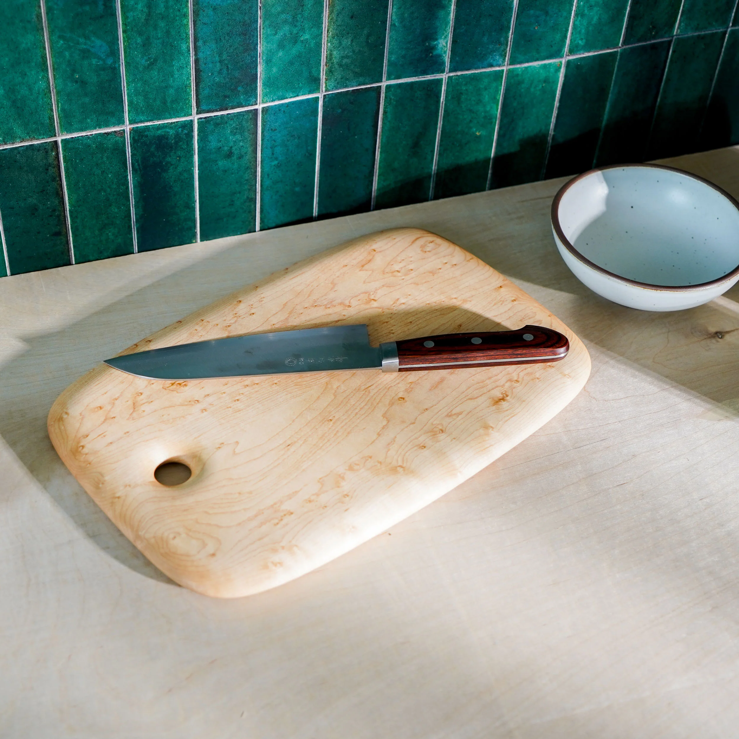 Bird's-Eye Maple Cutting Board, Wide Rectangle - Image 2