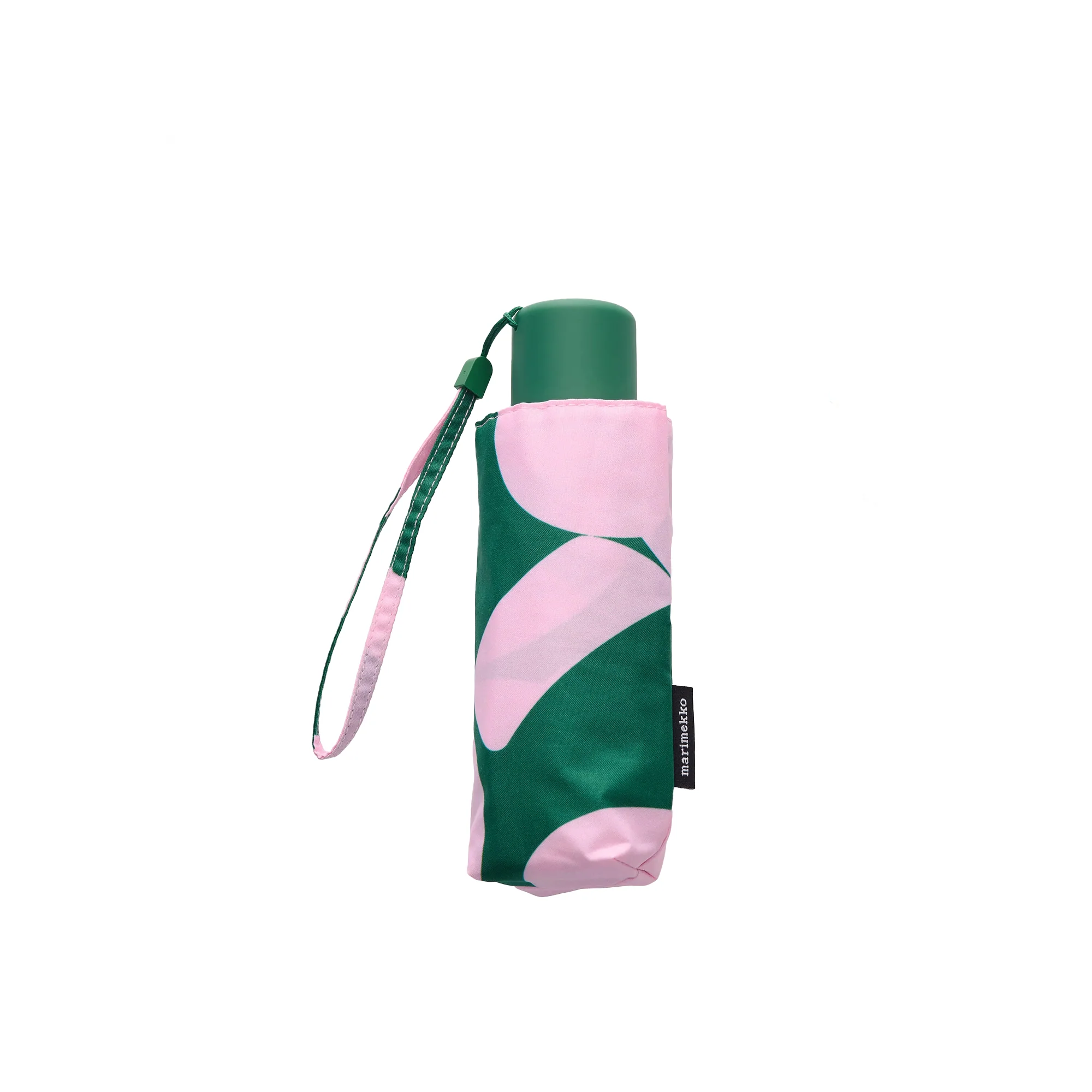Mini Manual Pieni Unikko Umbrella, Light Pink + Dark Green - Image 2