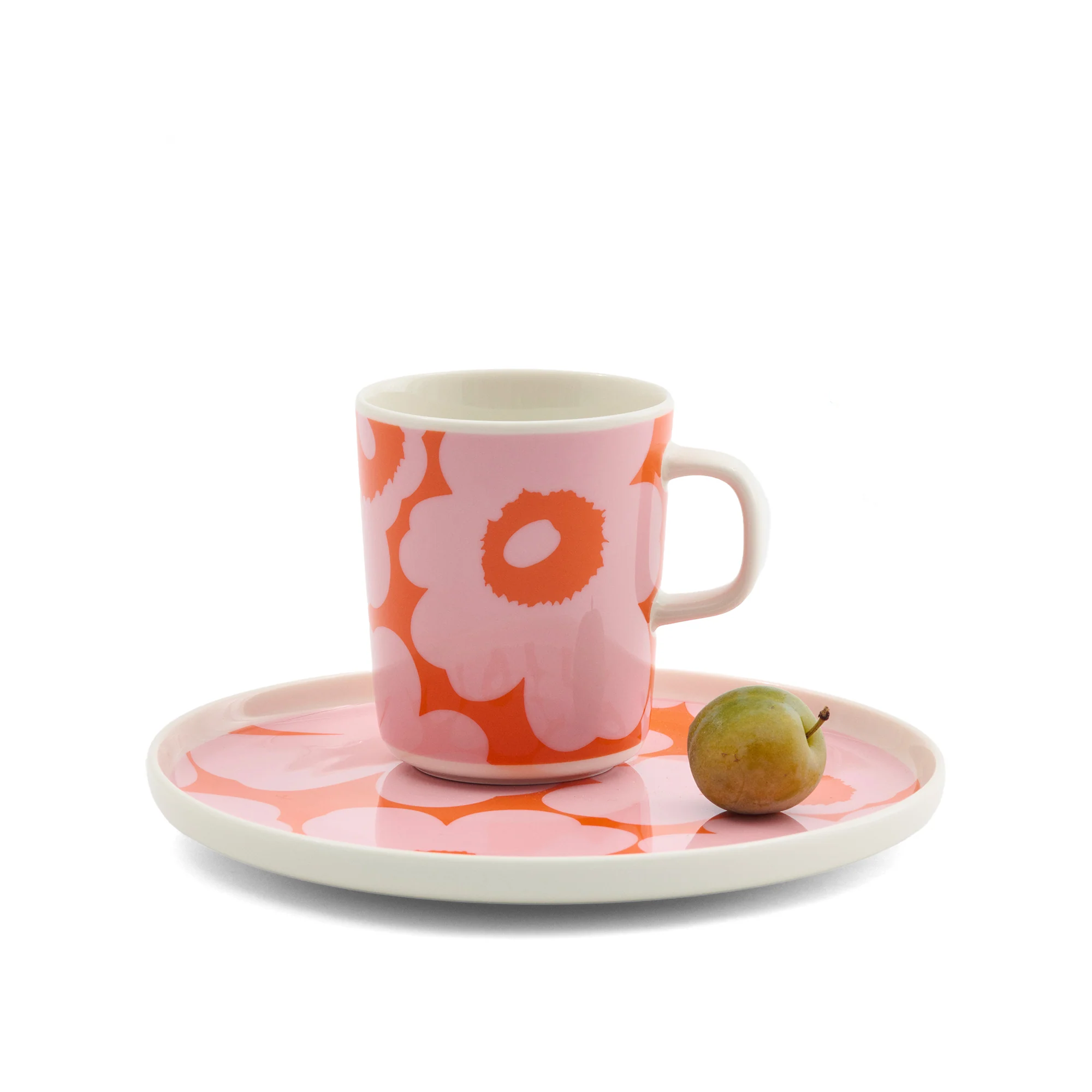 Oiva / Unikko Mug, Orange + Pink, 8.8 oz - Image 2
