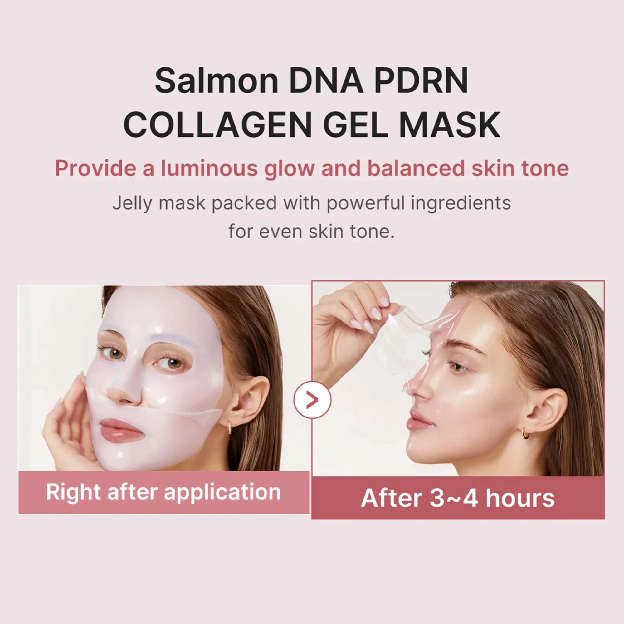 PDRN Pink Collagen Sheet Masks, 4pcs - Image 2