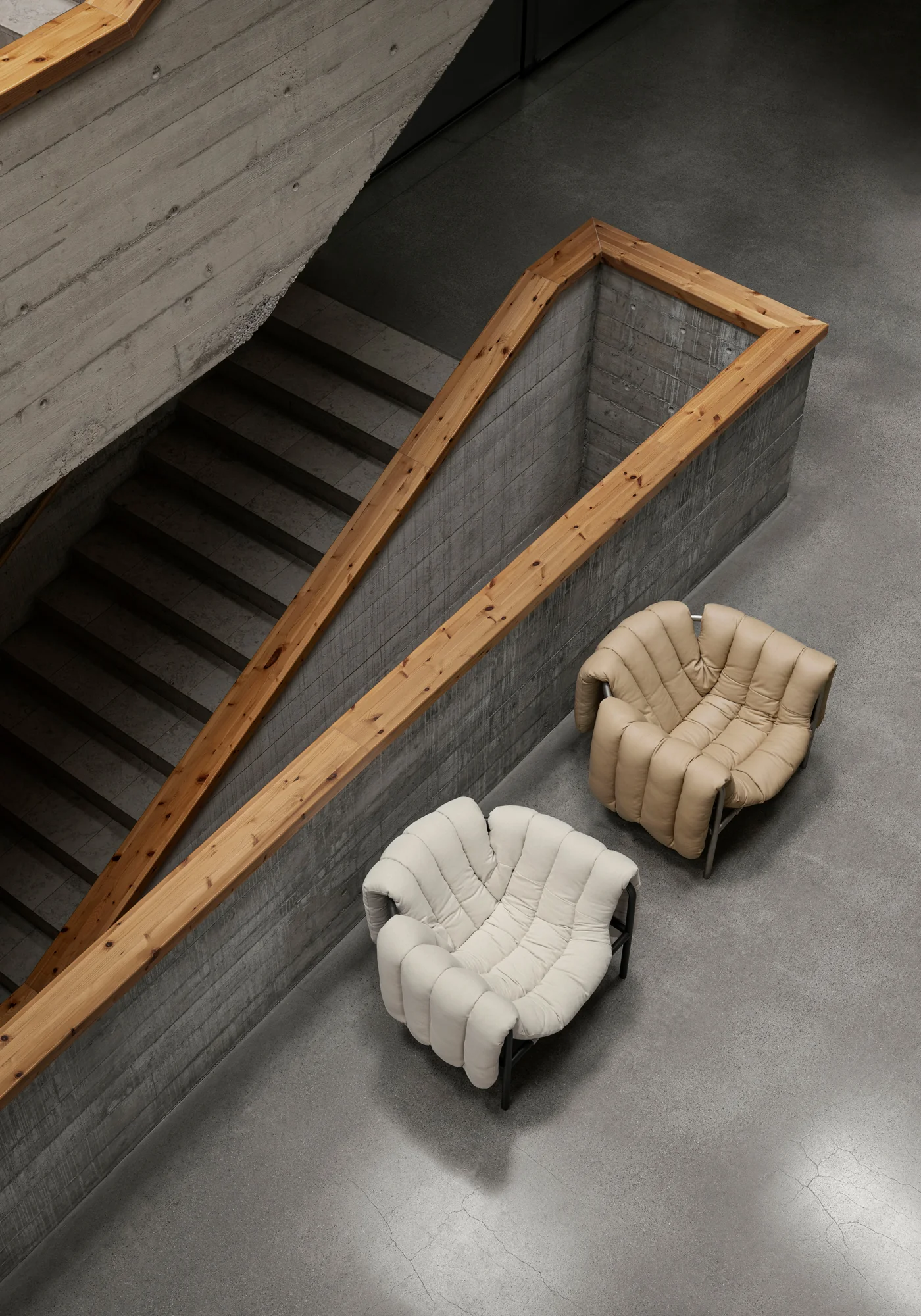Puffy Lounge Chair, Black Grey - Image 12