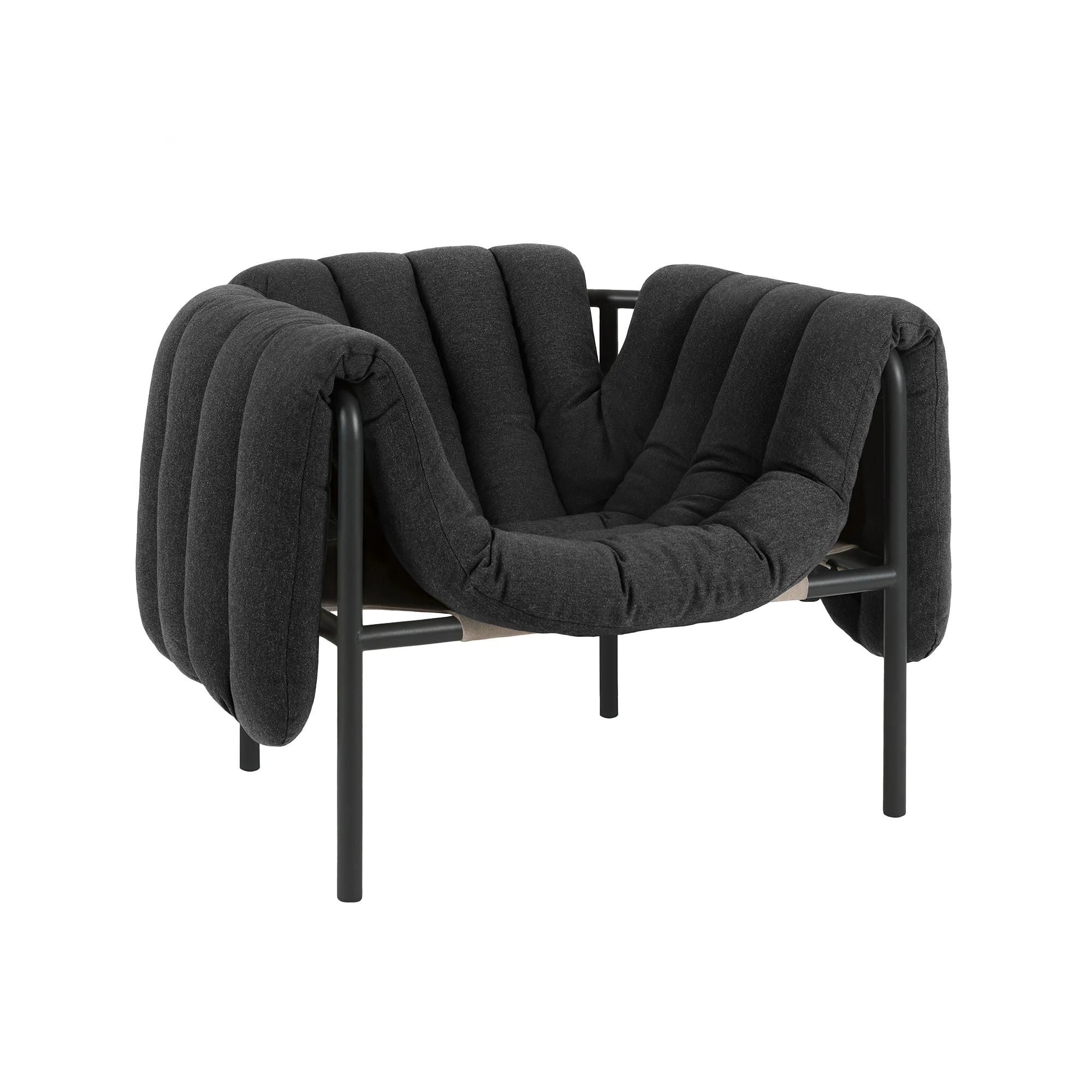 Puffy Lounge Chair, Black Grey - Image 4