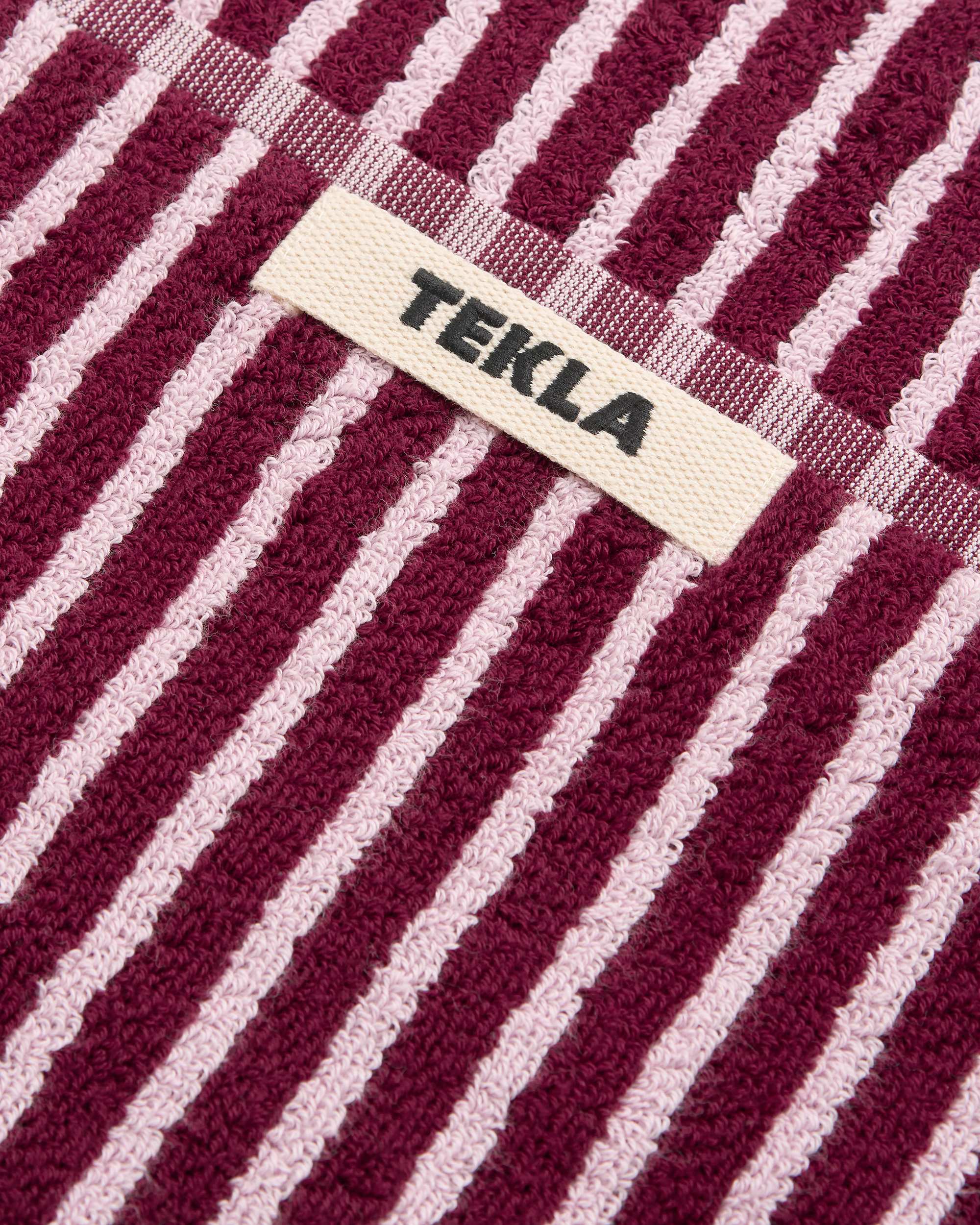 Red and Rose Striped Terry Towel - Image 4