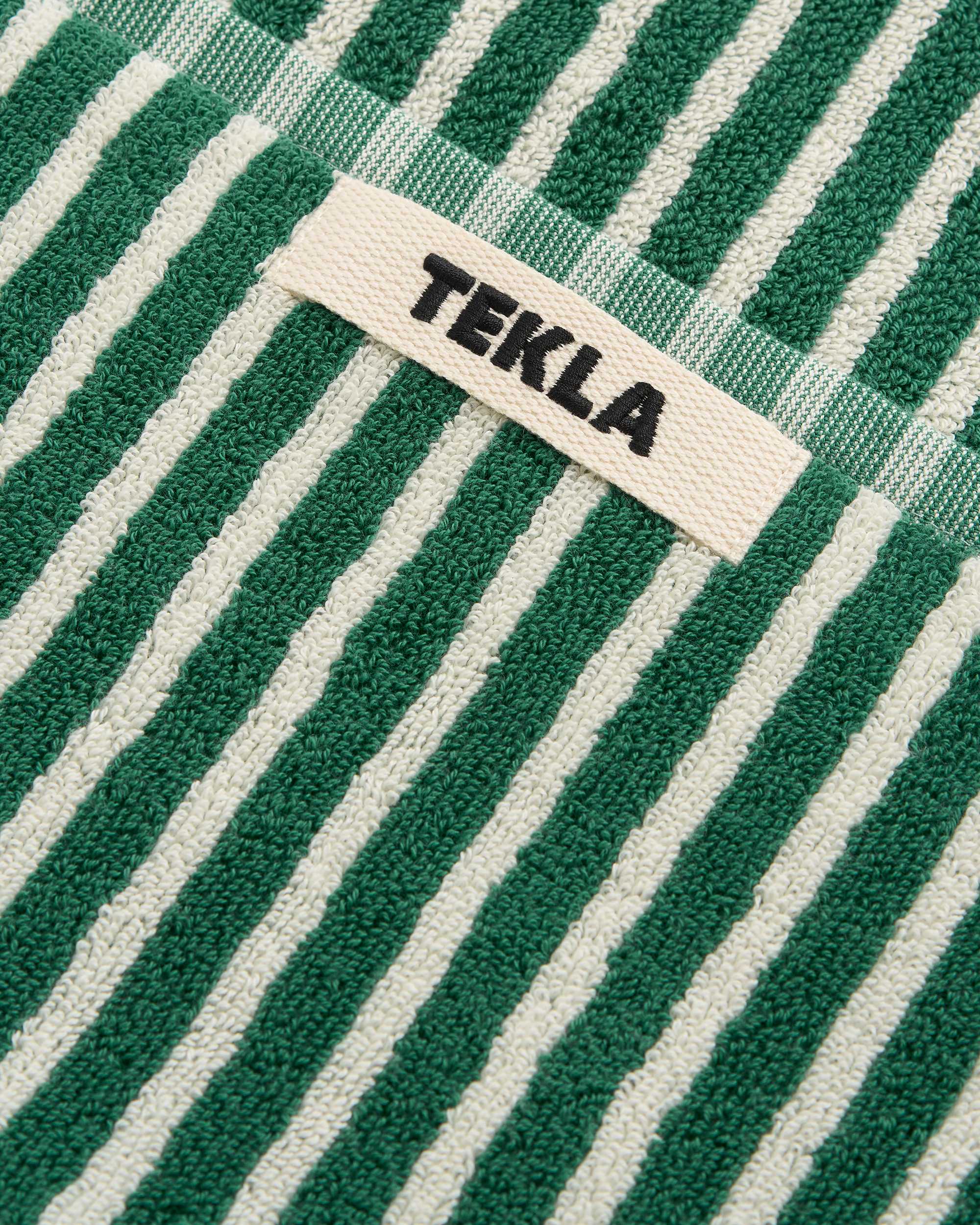 Teal Green Striped Terry Towel - Image 3