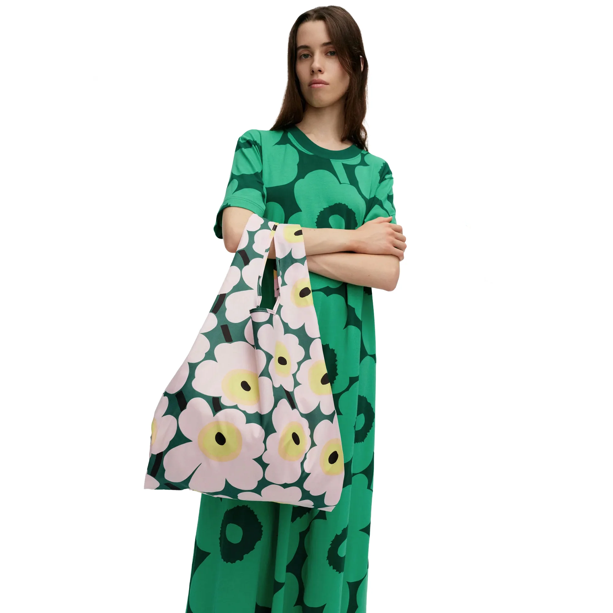Unikko Smartbag, Green + Light Pink - Image 2