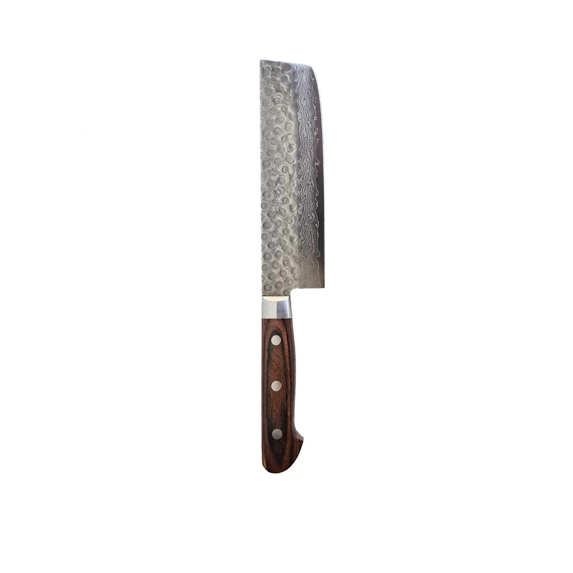 Warikomi Damascus Tsuchime -  Nakiri Knife, 6.5 in